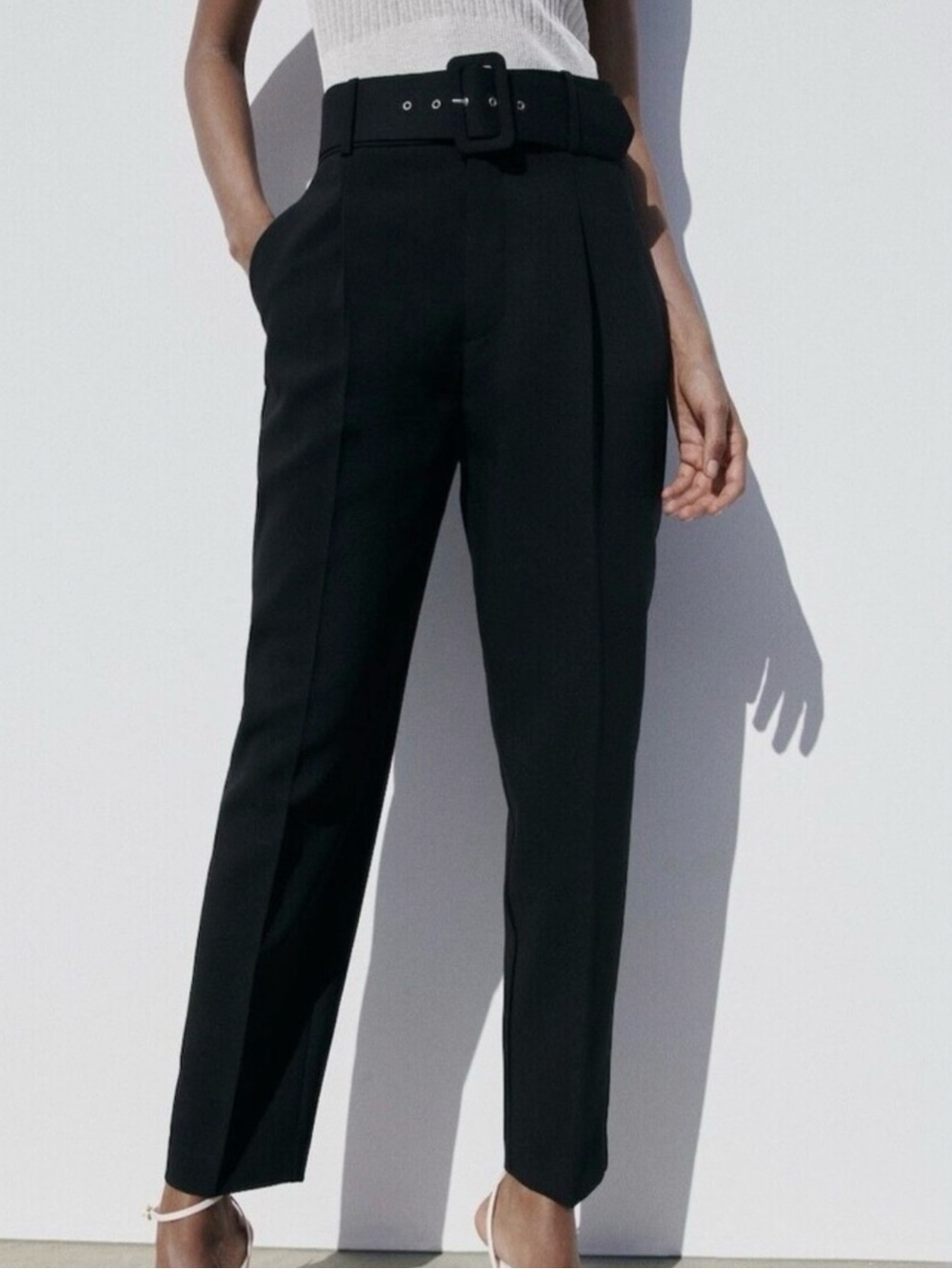 Zara High-Waist Black Women's Trousers (Large)